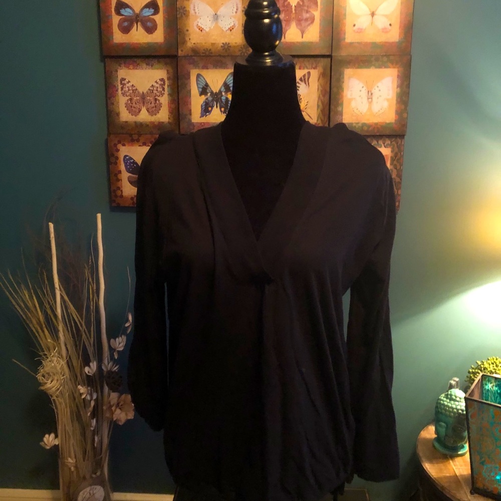 Black vneck hoodie